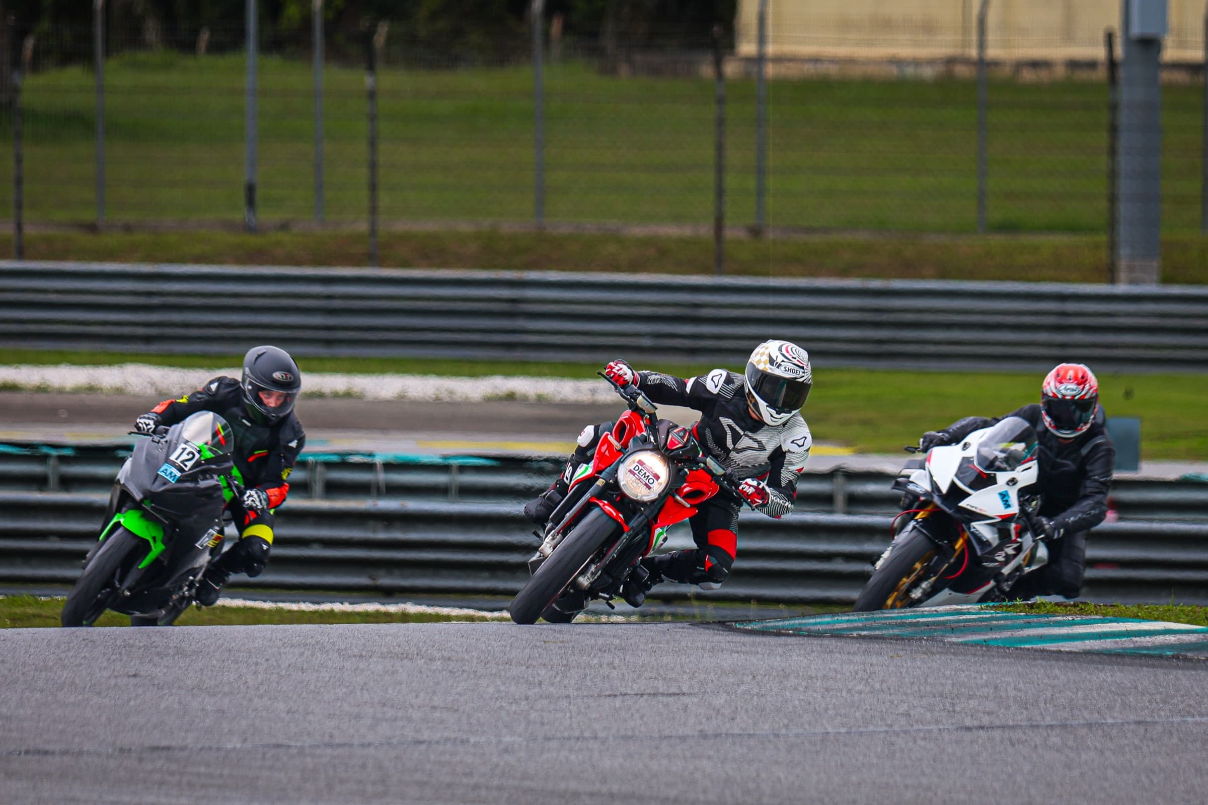 Superbike accelerating out of a corner